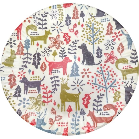 Aspen Home Melamine 10" Dinner Plates Set Of 4 Woods Animals Cream Multicolor - Picture 2 of 9